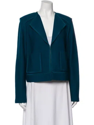 Pre-owned St John Wool Jacket In Blue