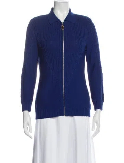Pre-owned St John Wool Jacket In Blue