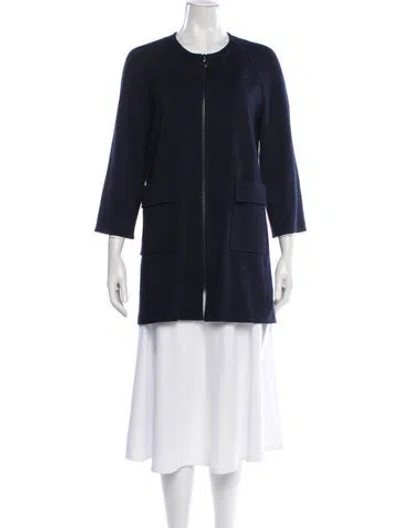 Pre-owned St John Wool Jacket In Blue