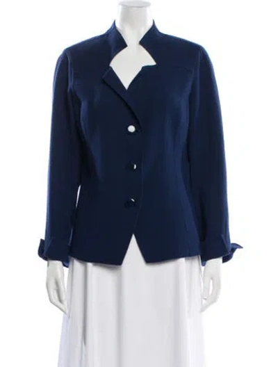 Pre-owned St John Wool Jacket In Blue
