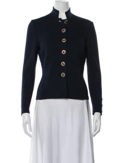 Pre-owned St John Wool Jacket In Blue