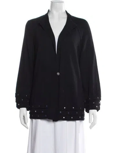 Pre-owned St John Wool Jacket In Blue