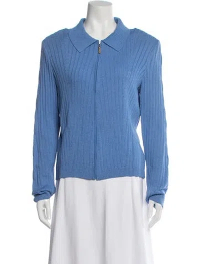 Pre-owned St John Wool Jacket In Blue