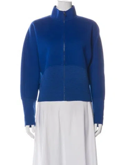 Pre-owned St John Wool Jacket In Blue
