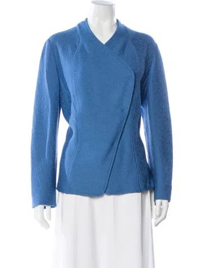 Pre-owned St John Wool Jacket In Blue