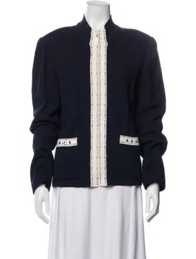 Pre-owned St John Wool Jacket In Blue