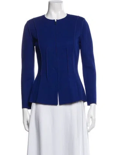 Pre-owned St John Wool Jacket In Blue