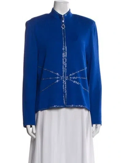 Pre-owned St John Wool Jacket In Blue