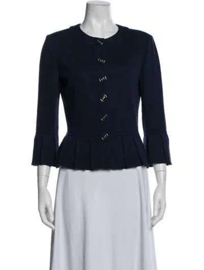Pre-owned St John Wool Jacket In Blue