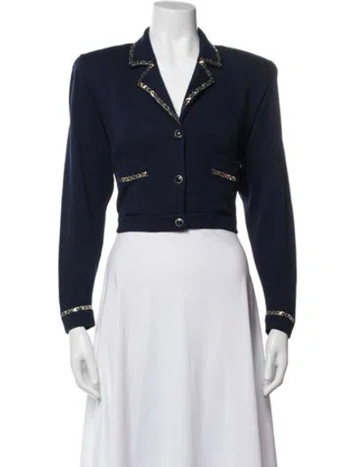 Pre-owned St John Wool Jacket In Blue