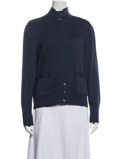 Pre-owned St John Wool Jacket In Blue