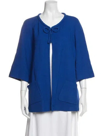 Pre-owned St John Wool Jacket In Blue