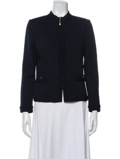 Pre-owned St John Wool Jacket In Blue