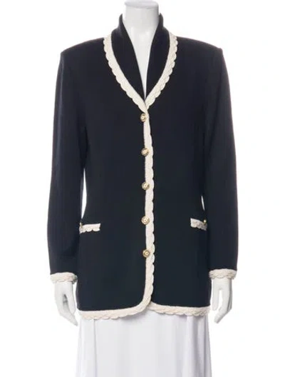 Pre-owned St John Wool Jacket In Blue