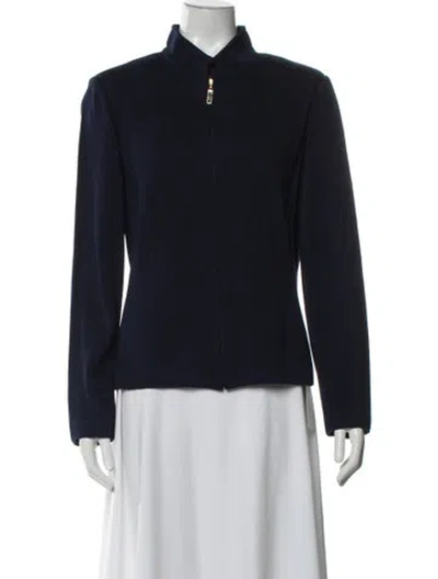Pre-owned St John Wool Jacket In Blue