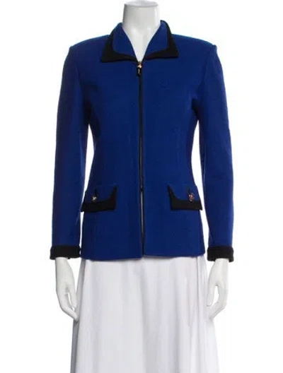 Pre-owned St John Wool Jacket In Blue