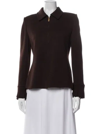 Pre-owned St John Wool Jacket In Brown