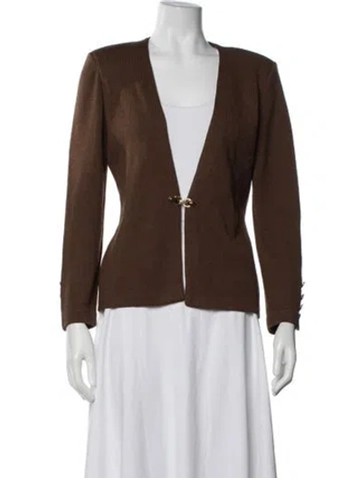Pre-owned St John Wool Jacket In Brown