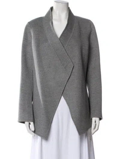 Pre-owned St John Wool Jacket In Gray