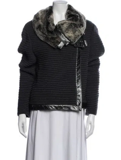 Pre-owned St John Wool Jacket In Gray