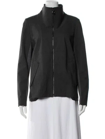 Pre-owned St John Wool Jacket In Gray