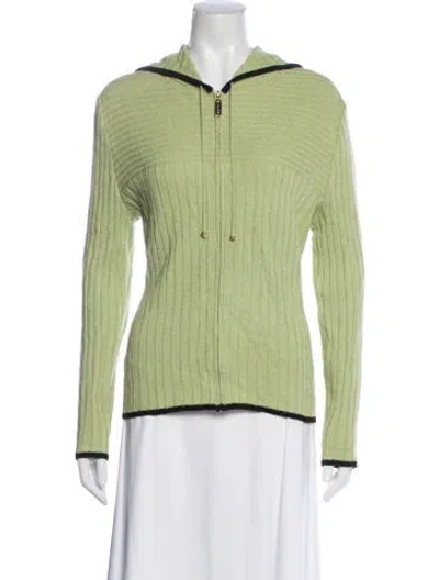 Pre-owned St John Wool Jacket In Green