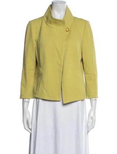 Pre-owned St John Wool Jacket In Green