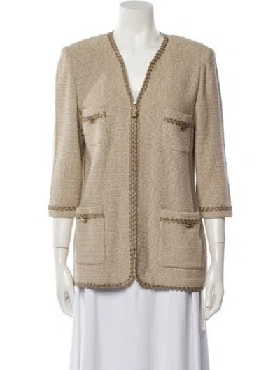 Pre-owned St John Wool Jacket In Neutral
