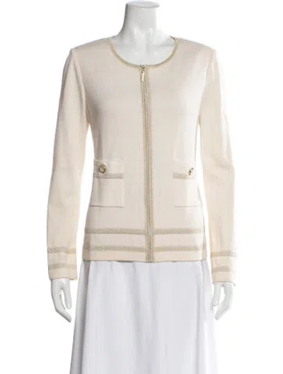 Pre-owned St John Wool Jacket In Neutral