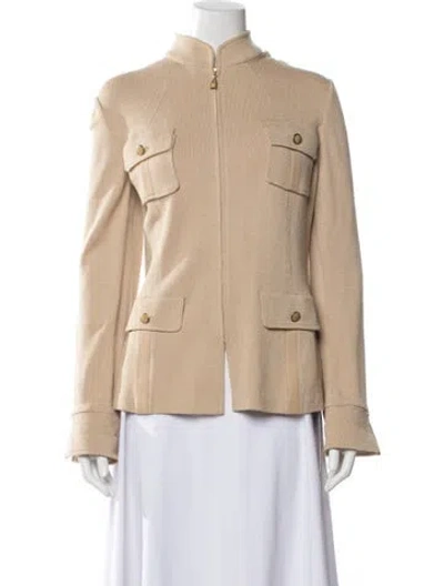 Pre-owned St John Wool Jacket In Neutral