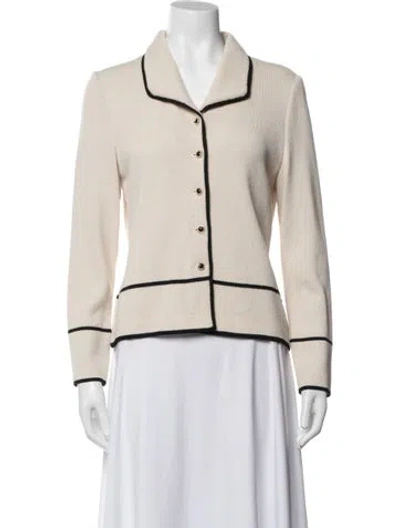 Pre-owned St John Wool Jacket In Neutral