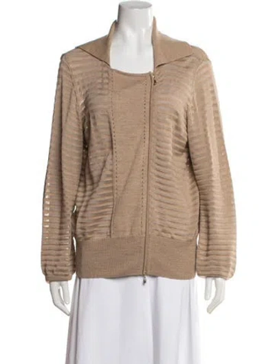 Pre-owned St John Wool Jacket In Neutrals