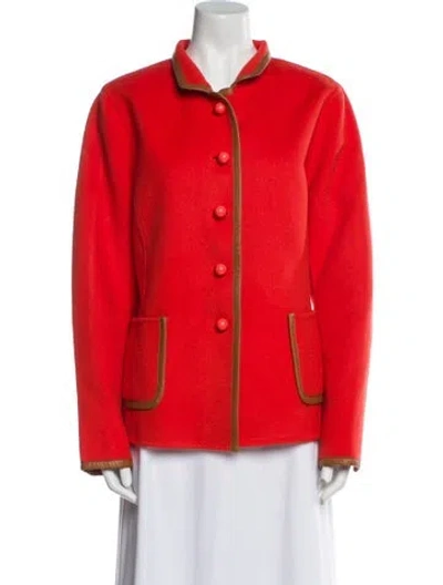 Pre-owned St John Wool Jacket In Orange