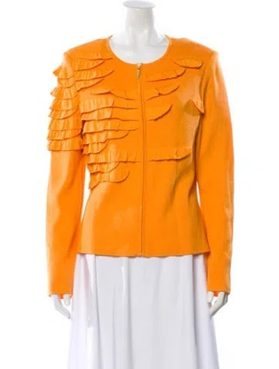 Pre-owned St John Wool Jacket In Orange