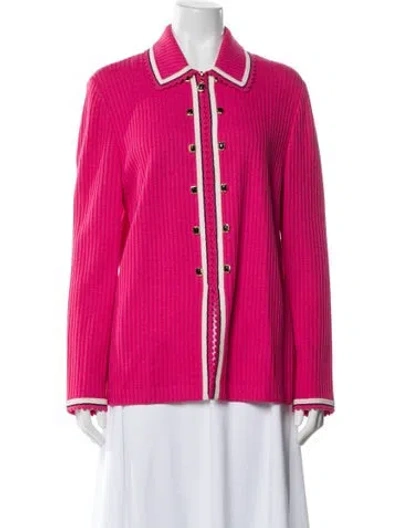 Pre-owned St John Wool Jacket In Pink