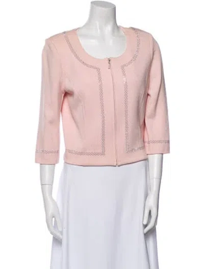 Pre-owned St John Wool Jacket In Pink