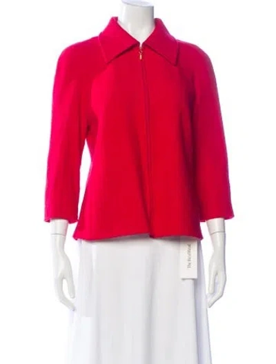 Pre-owned St John Wool Jacket In Pink