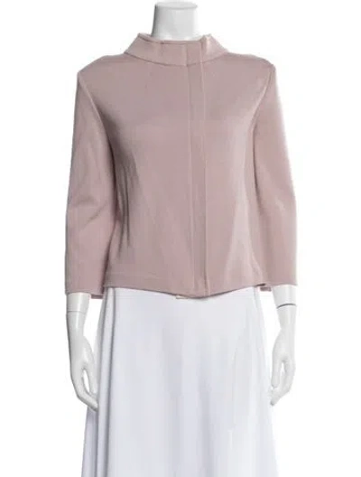 Pre-owned St John Wool Jacket In Pink
