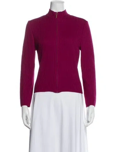 Pre-owned St John Wool Jacket In Pink