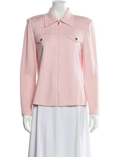 Pre-owned St John Wool Jacket In Pink