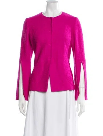 Pre-owned St John Wool Jacket In Pink