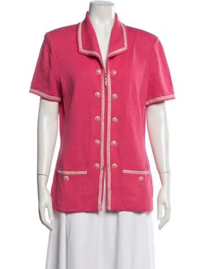 Pre-owned St John Wool Jacket In Pink