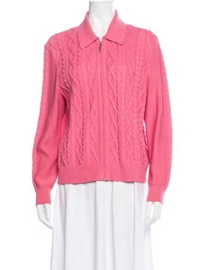 Pre-owned St John Wool Jacket In Pink