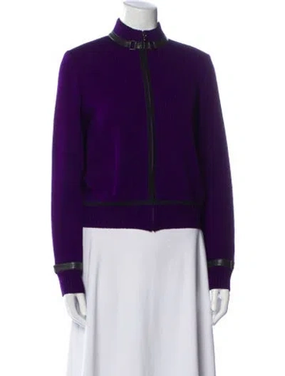 Pre-owned St John Wool Jacket In Purple