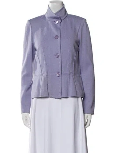 Pre-owned St John Wool Jacket In Purple
