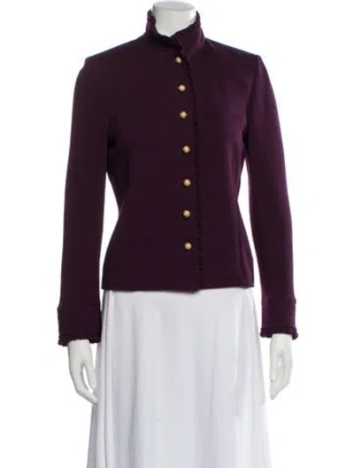 Pre-owned St John Wool Jacket In Purple