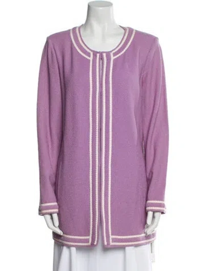 Pre-owned St John Wool Jacket In Purple