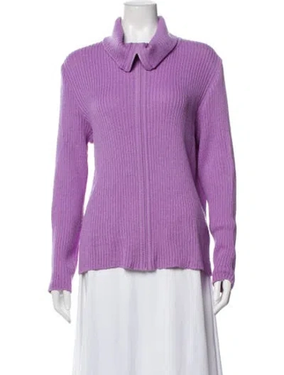 Pre-owned St John Wool Jacket In Purple