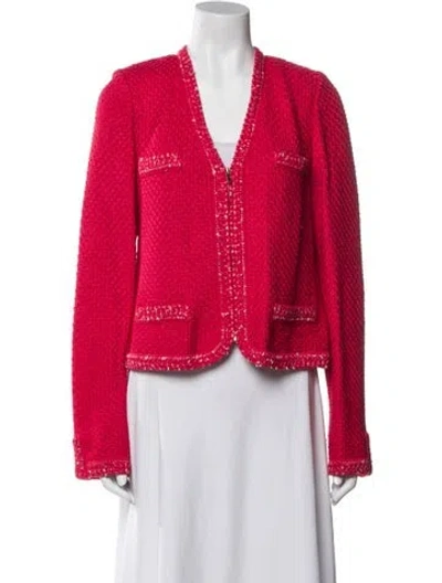 Pre-owned St John Wool Jacket In Red