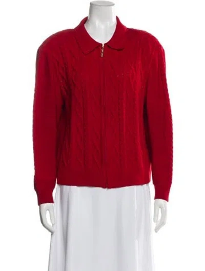 Pre-owned St John Wool Jacket In Red